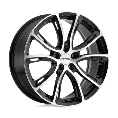 Petrol P5A Gloss Black W/ Mach Cut Face 19x8 +35 5x100mm 72.1mm