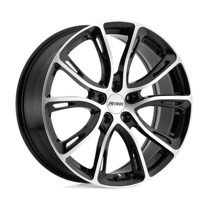 Petrol P5A Gloss Black W/ Mach Cut Face 19x8 +40 5x110mm 72.1mm
