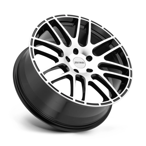 Petrol P6A Gloss Black W/ Mach Cut Face 19x8 +40 5x112mm 72.1mm