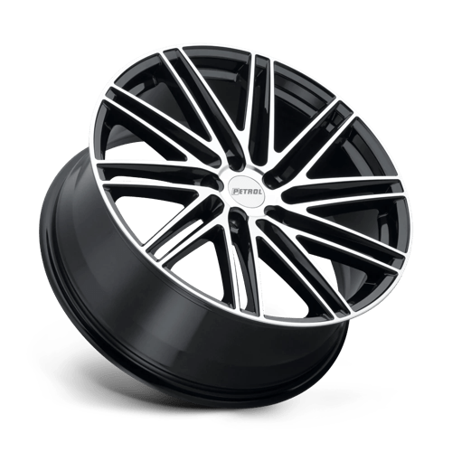 Petrol P1C Gloss Black W/ Mach Cut Face 19x8 +35 5x120mm 76.1mm