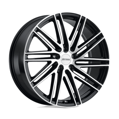 Petrol P1C Gloss Black W/ Mach Cut Face 17x8 +35 5x120mm 76.1mm