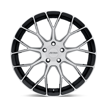 Petrol P2B Gloss Black W/ Mach Cut Face 18x8 +35 5x120mm 76.1mm
