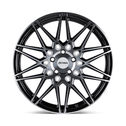 Petrol P3C Gloss Black W/ Mach Cut Face 17x8 +40 5x105mm 72.1mm