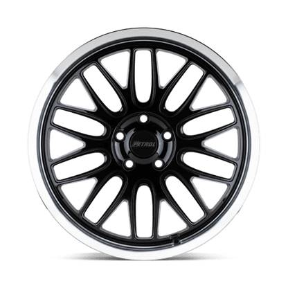 Petrol P4C Gloss Black W/ Mach Cut Lip 16x7 +40 5x114.3mm 76.1mm