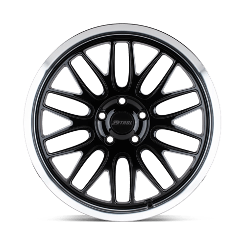 Petrol P4C Gloss Black W/ Mach Cut Lip 18x8 +40 5x110mm 72.1mm