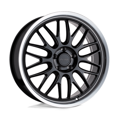 Petrol P4C Gloss Black W/ Mach Cut Lip 16x7 +40 5x115mm 76.1mm