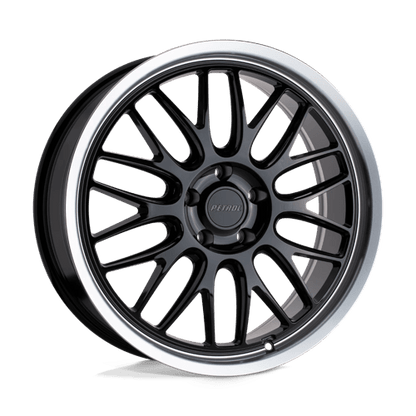 Petrol P4C Gloss Black W/ Mach Cut Lip 16x7 +40 5x100mm 72.1mm