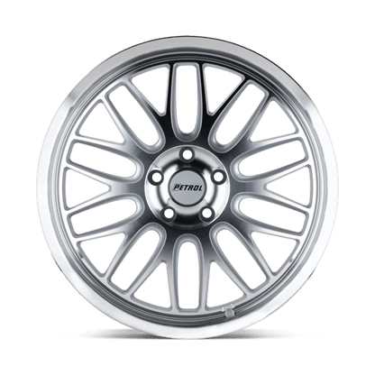 Petrol P4C Silver W/ Machined Face & Lip 16x7 +40 5x100mm 72.1mm