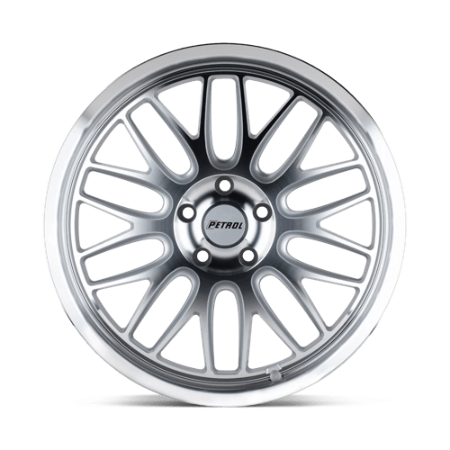 Petrol P4C Silver W/ Machined Face & Lip 20x8.5 +40 5x108mm 72.1mm