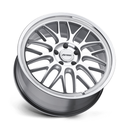 Petrol P4C Silver W/ Machined Face & Lip 17x8 +40 5x114.3mm 76.1mm