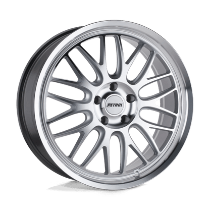 Petrol P4C Silver W/ Machined Face & Lip 19x8 +35 5x120mm 76.1mm