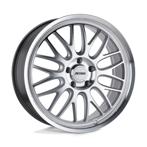 Petrol P4C Silver W/ Machined Face & Lip 18x8 +40 5x110mm 72.1mm