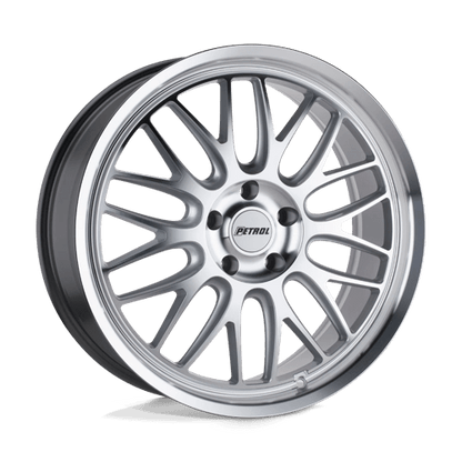 Petrol P4C Silver W/ Machined Face & Lip 18x8 +40 5x115mm 76.1mm