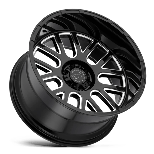 Black Rhino PISMO Gloss Black W/ Milled Spokes 20x9.5 -18 5x127mm 71.5mm