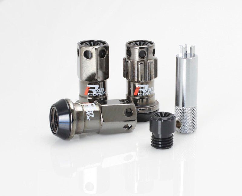 Project Kics 12X1.50 R40 Iconix Classical Lug Nuts w/ Black Plastic Cap - 16+4-Lug Nuts-Project Kics