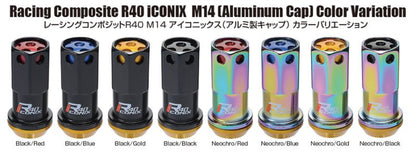 Project Kics 14x1.50 R40 Iconix Lock & Lug Nuts - Neo Chrome w/Gold Cap (16+4 Locks)-Lug Nuts-Project Kics