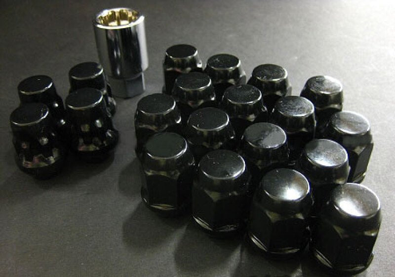 Project Kics 16 LUGS + 4 LOCKS Black Bullock And Nut Set - 12X1.50-Lug Nuts-Project Kics