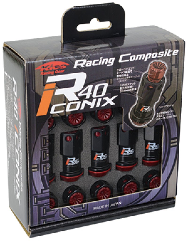 Project Kics 16+4 Locks Black R40 Iconix w/ Plastic Cap (Black) - 14x1.50-Lug Nuts-Project Kics