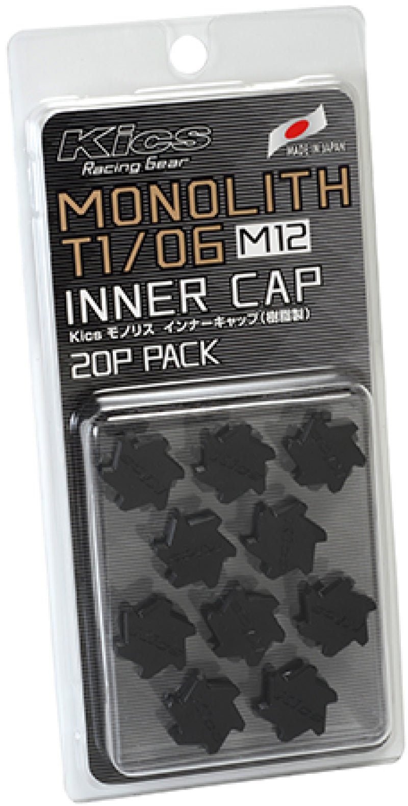Project Kics M12 Monolith Cap - Black (Only Works For M12 Monolith Lugs) - 20 Pcs-Wheel Accessories-Project Kics