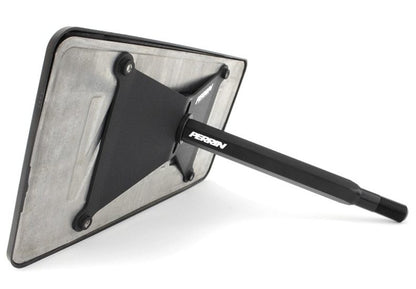 License plate relocation kit for WRX/STI featuring a sturdy mount and adjustable arm for optimal positioning.