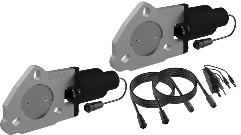 QTP 2.5in Bolt-On QTEC Dual Electric Cutout Valves - Pair-Exhaust Cutouts-QTP
