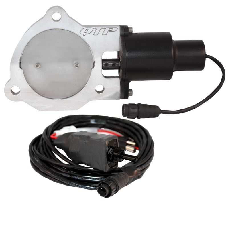 QTP 3.5in Bolt-On QTEC Electric Cutout Valve - Single-Exhaust Cutouts-QTP