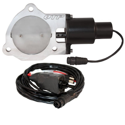 QTP 3.5in Bolt-On QTEC Electric Cutout Valve - Single-Exhaust Cutouts-QTP