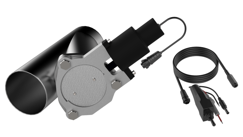 QTP 3.5in Bolt-On QTEC Electric Cutout Valve - Single-Exhaust Cutouts-QTP