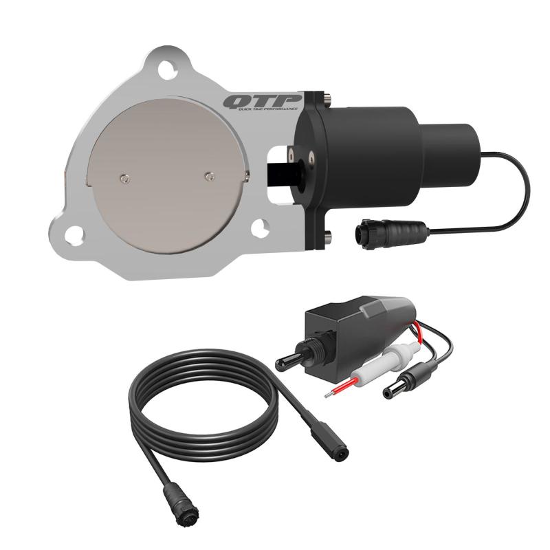 QTP 3.5in Bolt-On QTEC Electric Cutout Valve - Single-Exhaust Cutouts-QTP
