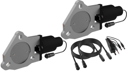 QTP 3in Bolt-On QTEC Dual Electric Cutout Valves - Pair-Exhaust Cutouts-QTP