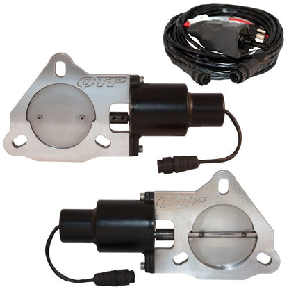 QTP 3in Bolt-On QTEC Dual Electric Cutout Valves - Pair-Exhaust Cutouts-QTP