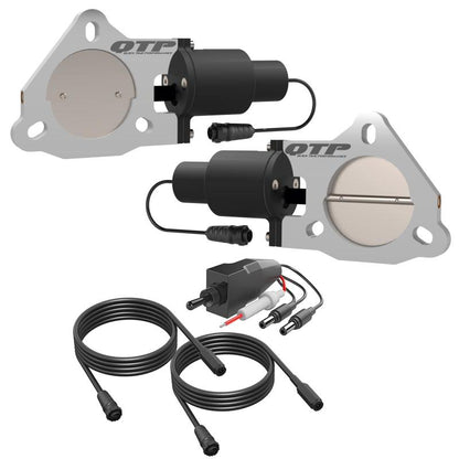 QTP 3in Bolt-On QTEC Dual Electric Cutout Valves - Pair-Exhaust Cutouts-QTP