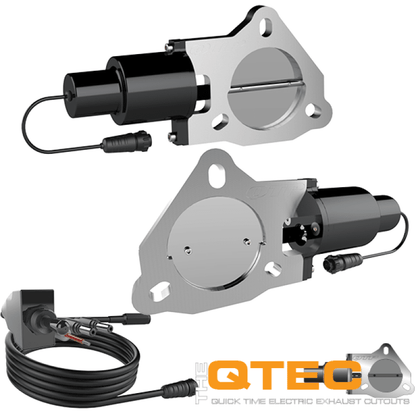QTP 3in Bolt-On QTEC Dual Electric Cutout Valves - Pair-Exhaust Cutouts-QTP