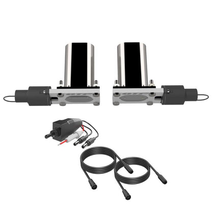 QTP Bolt-On QTEC Dual Low Profile Oval Electric Cutout Valves - Pair-Exhaust Cutouts-QTP