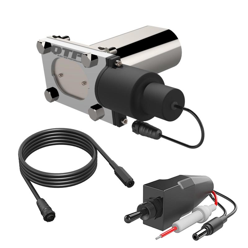 QTP Bolt-On QTEC Low Profile Oval Electric Cutout Valve-Exhaust Cutouts-QTP