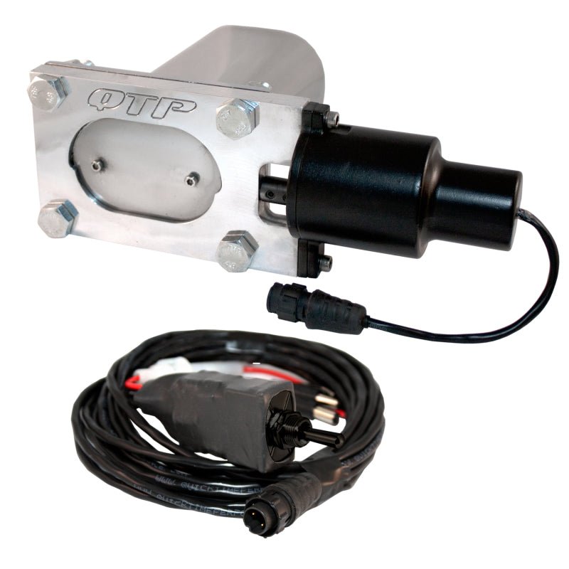 QTP Bolt-On QTEC Low Profile Oval Electric Cutout Valve-Exhaust Cutouts-QTP
