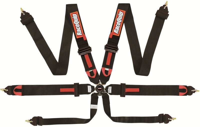 RaceQuip Black FIA CAMLOCK 6pt Pull Down Lap-Seat Belts & Harnesses-Racequip