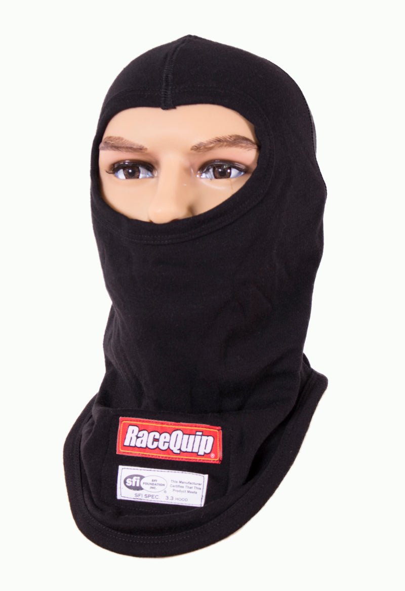 RaceQuip Black SFI 3.3 Fr Single Layer Hood-Fire Safety-Racequip