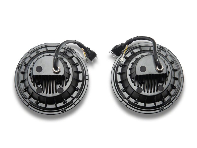 Raxiom 07-08 Jeep Wrangler JK Hi Output LED Headlights/Angel Eye DRL- Black Housing- Clear Lens-Headlights-Raxiom