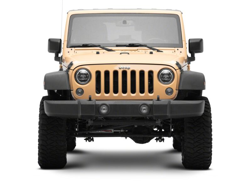 Raxiom 07-18 Jeep Wrangler Axial Series 7-Inch LED Headlights w DRL/ Black Housing - Clear Lens-Headlights-Raxiom