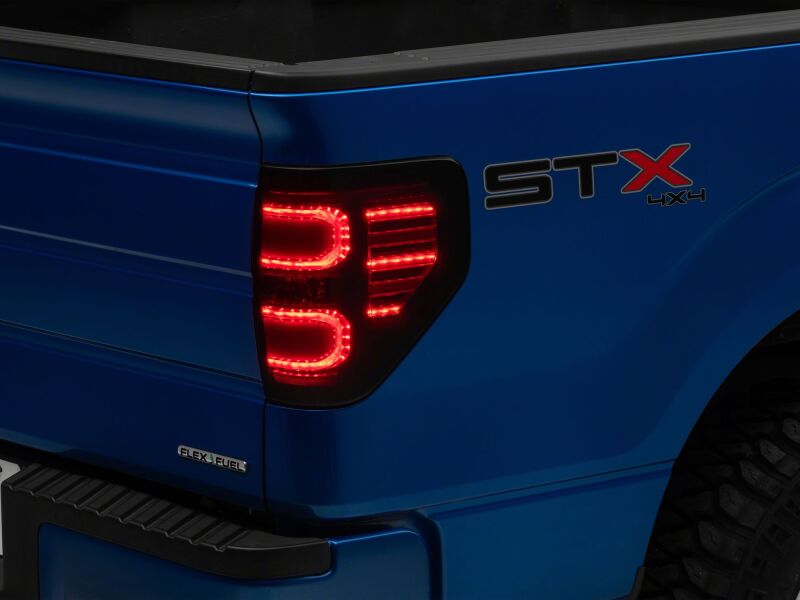 Raxiom 09-14 Ford F-150 Styleside Axial Series LED Tail Lights- Black Housing- Smoked Lens-Tail Lights-Raxiom