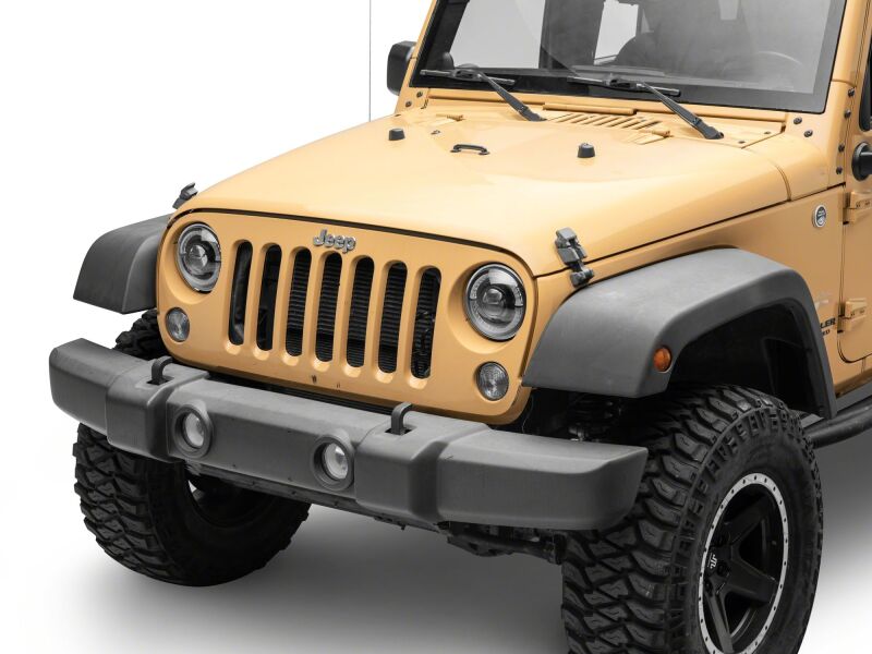 Raxiom 18-26 Jeep Wrangler JL/ 20-26 Gladiator JT HiOutput LED Hlights/Angel Eye DRL-Blk-Clear Lens-Headlights-Raxiom