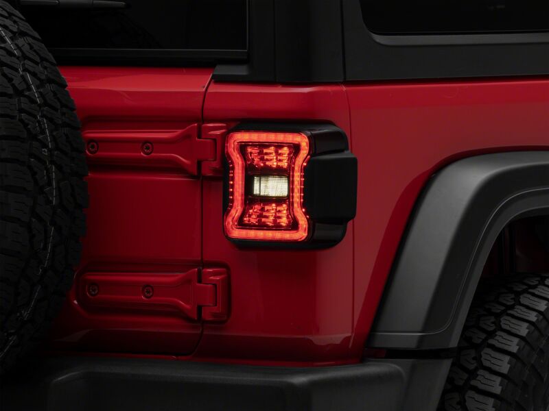 Raxiom 18-26 Jeep Wrangler JL LED Tail Lights- Red Housing- Smoked Lens-Tail Lights-Raxiom