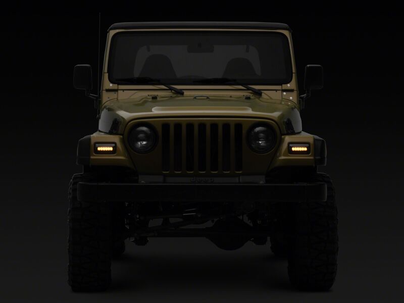 Raxiom 97-06 Jeep Wrangler TJ Axial Series LED Sequential Cornering Lights- Smoked-Light Bars & Cubes-Raxiom