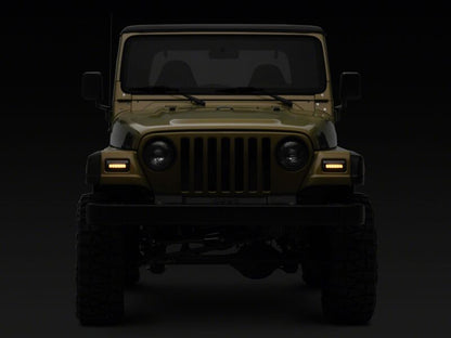 Raxiom 97-06 Jeep Wrangler TJ Axial Series LED Sequential Cornering Lights- Smoked-Light Bars & Cubes-Raxiom
