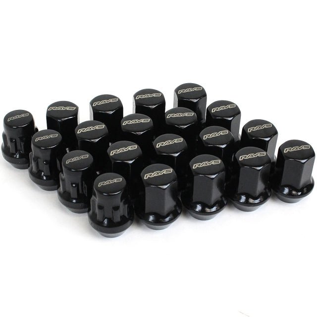 RAYS 17Hex Lock and Nut Set - Set of 20 / Black / 12x1.50 - Lug Nuts - Rays