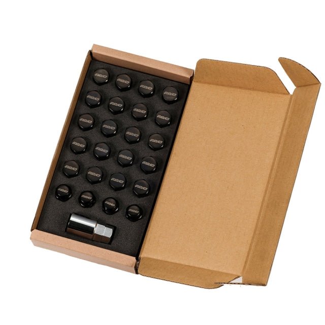 Rays 6H L33 19HEX Nut & Lock Set - 14x1.5 Black - Lug Nuts - Rays