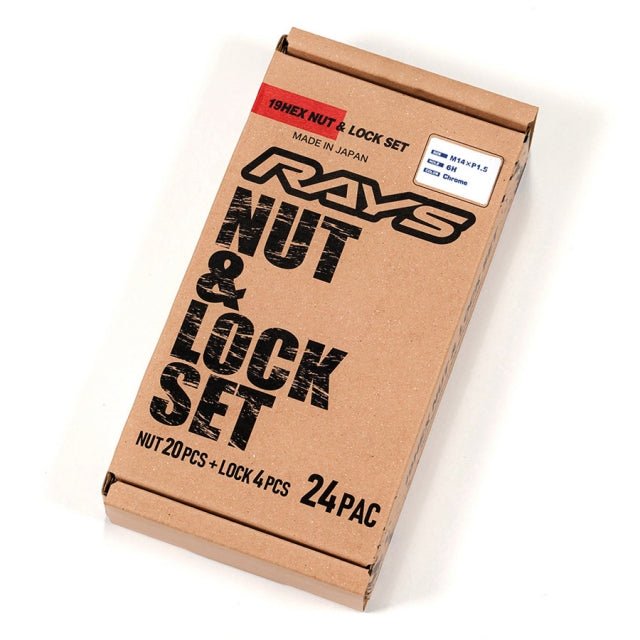Rays 6H L33 19HEX Nut & Lock Set - 14x1.5 Black - Lug Nuts - Rays