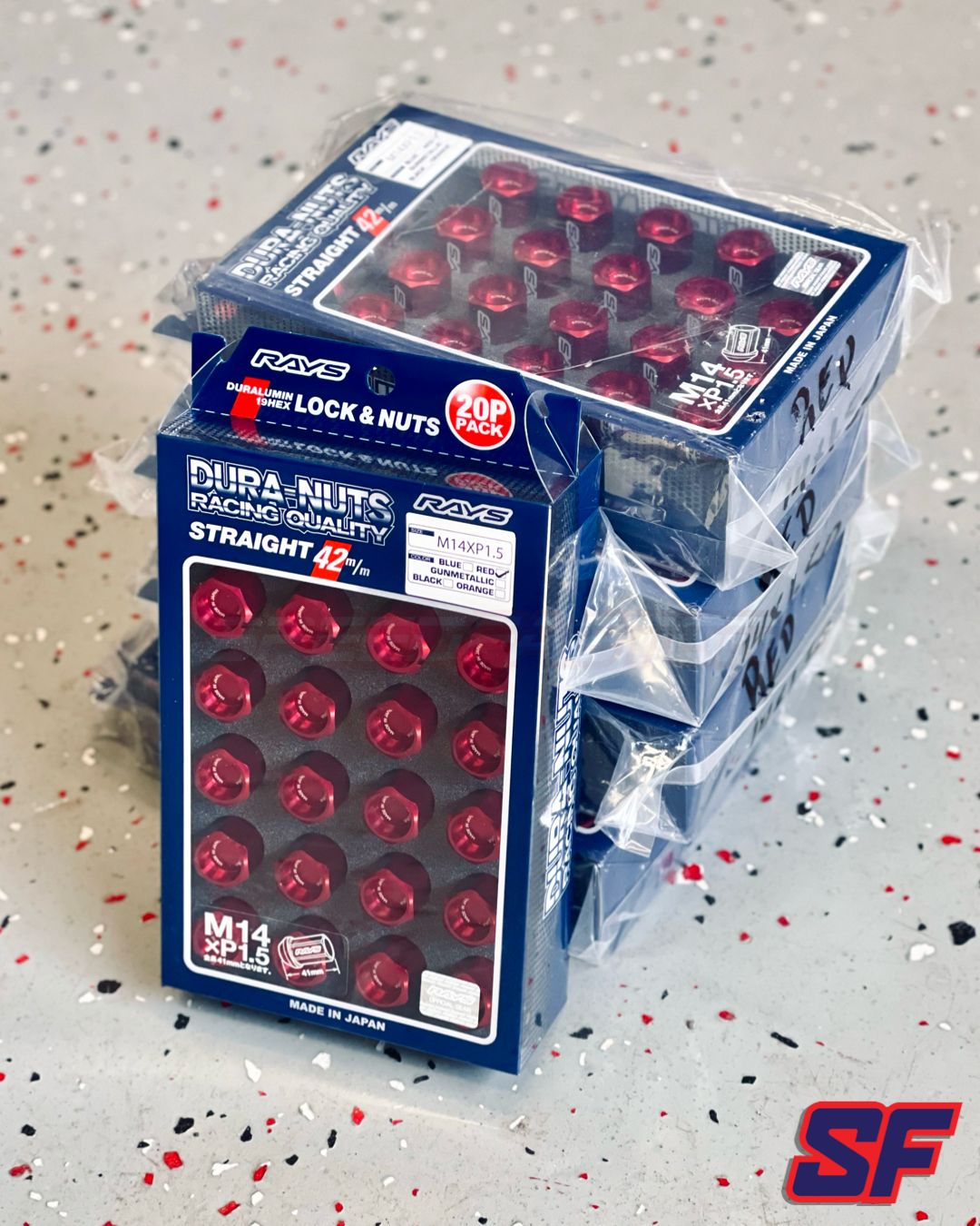 Rays Dura - Nut L42 14x1.50 Red - Lug Nuts - Rays