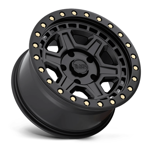 Black Rhino RENO Matte Black W/ Brass Bolts 17x9 -12 6x139.7mm 112.1mm